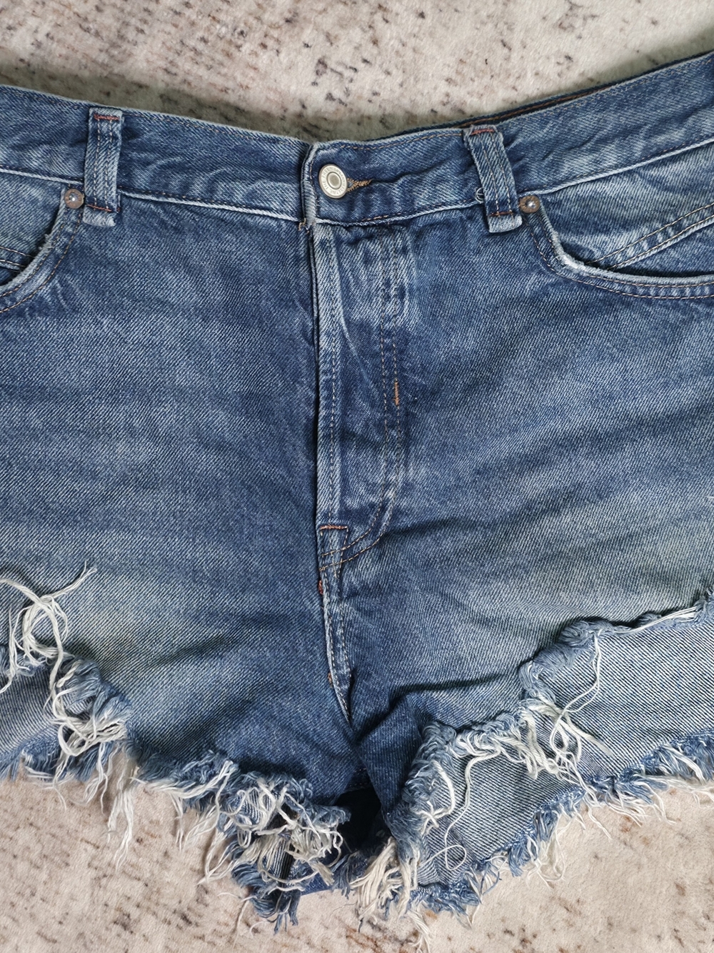 We The Free Distressed Light Blue Denim Cutoff Shorts